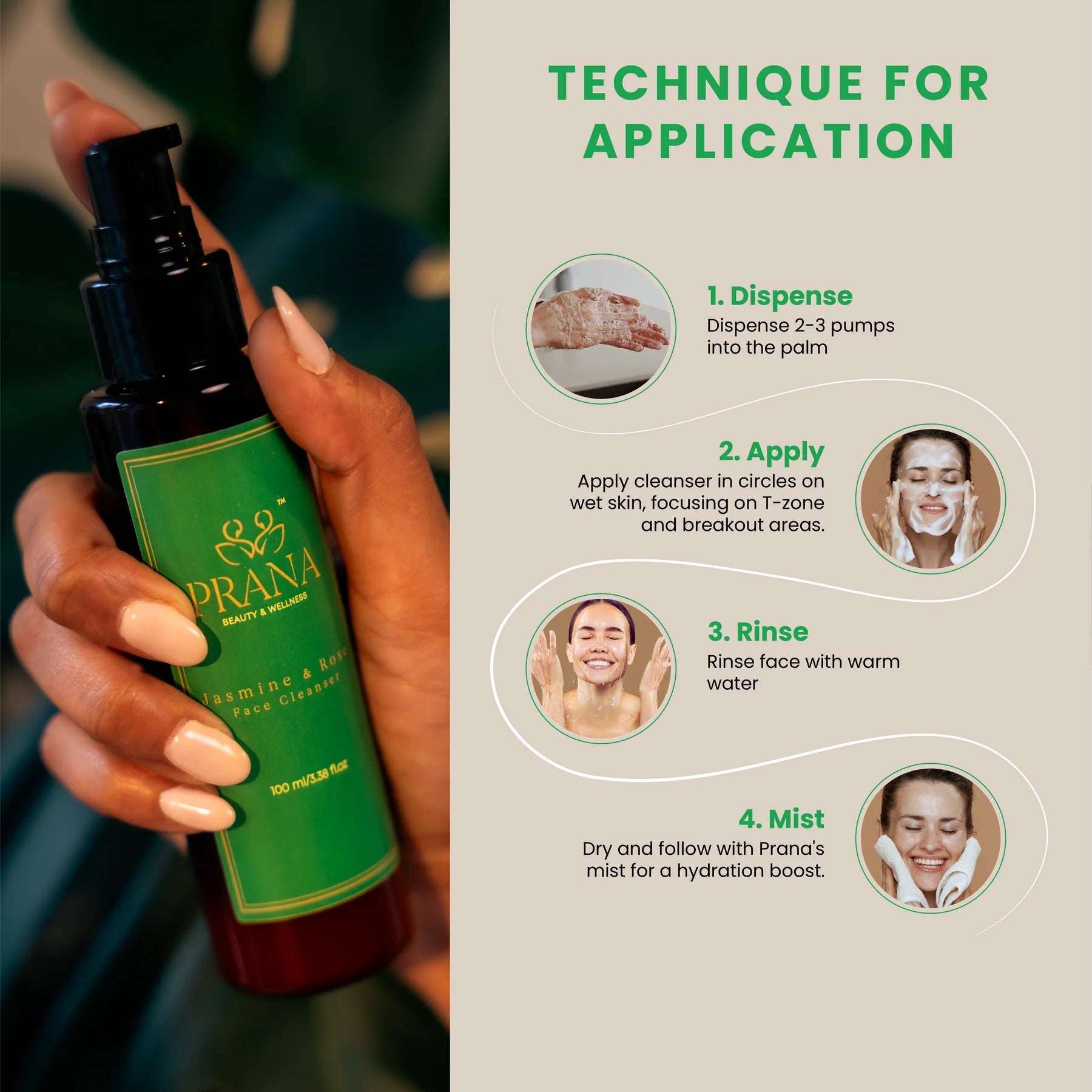 How to use face cleanser? - PRANA Beauty & Wellness