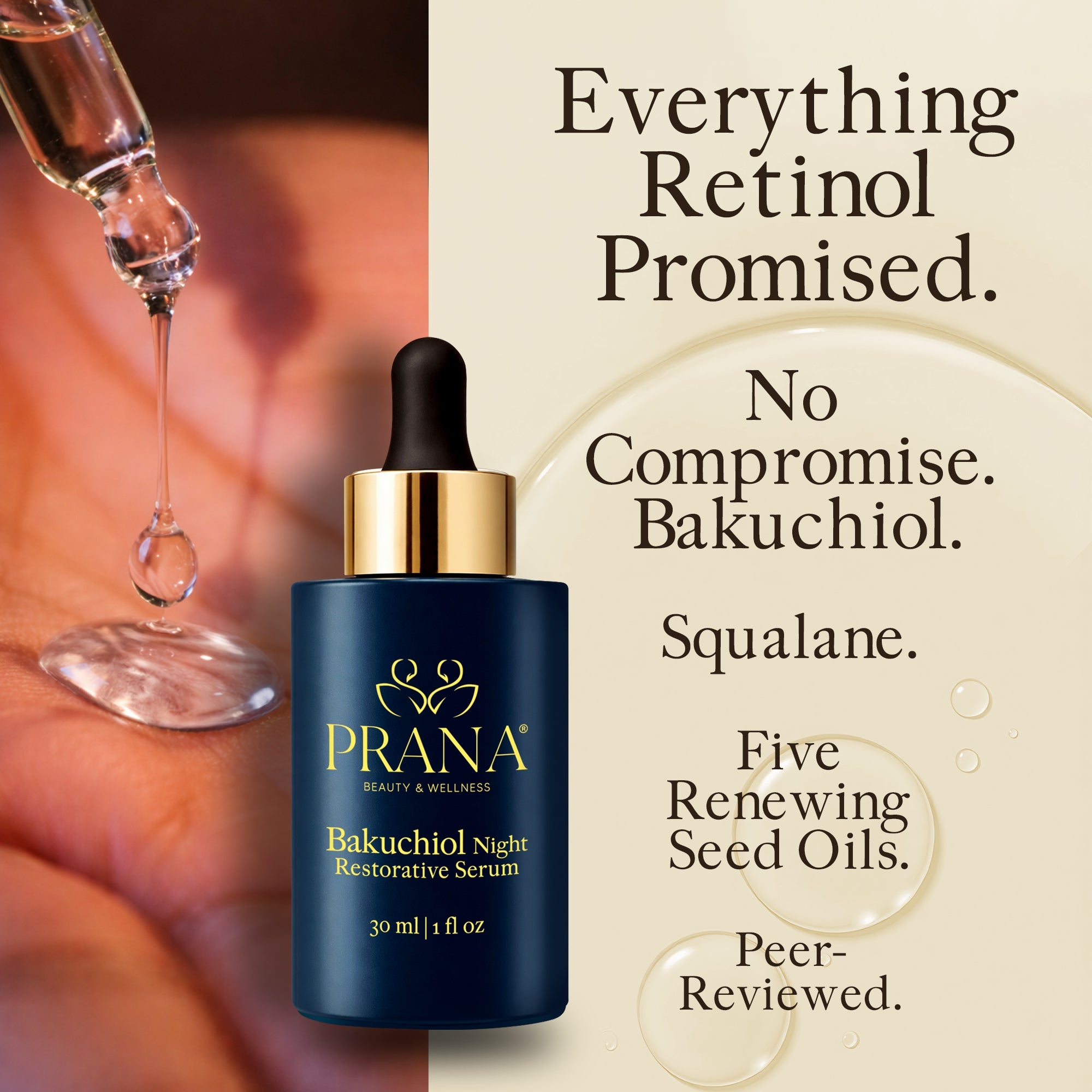 Bakuchiol Night Restorative Serum - PRANA Beauty & Wellness
