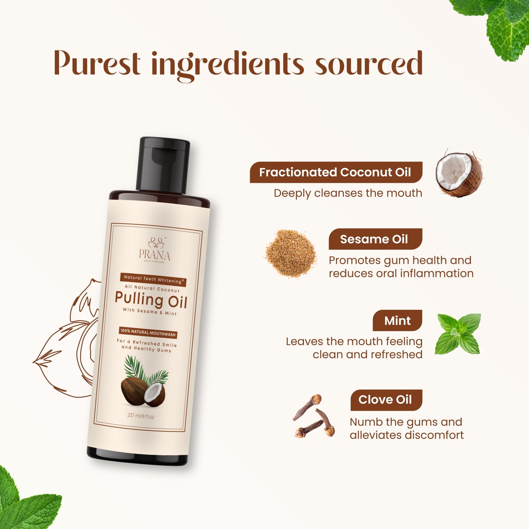 Coconut Pulling Oil Mouthwash - PRANA Beauty & Wellness