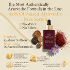 PRANA Saffron Glow Serum with Ayurvedic botanicals and key ingredients